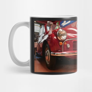 Shiny bumper of classic red car Mug